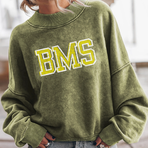 BMS Drop Shoulder Crew Neck Sweatshirt