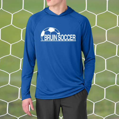 Bruin Soccer Logo UPF Performance LS Hoodie