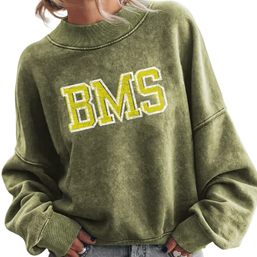 BMS Drop Shoulder Crew Neck Sweatshirt