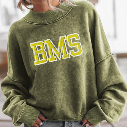 BMS Drop Shoulder Crew Neck Sweatshirt